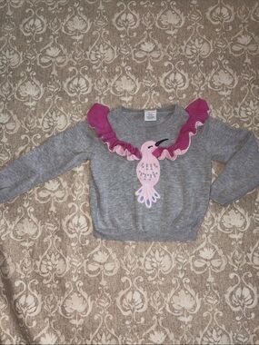 Gymboree Girl Novelty Hummingbird Sweater with Pink Ruffle 18 -24 m. Cotton